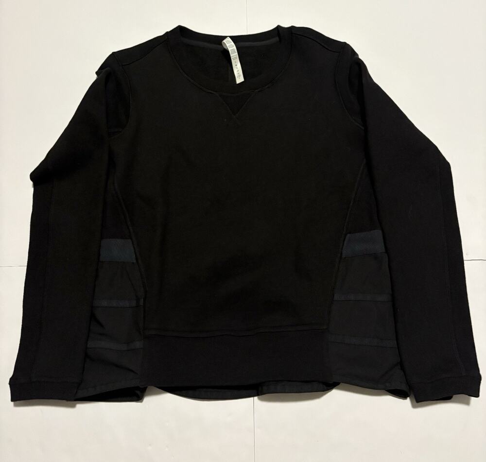 Lululemon Women’s Size 12 Black Ruffle Peplum Pullover Sweatshirt Long Sleeve